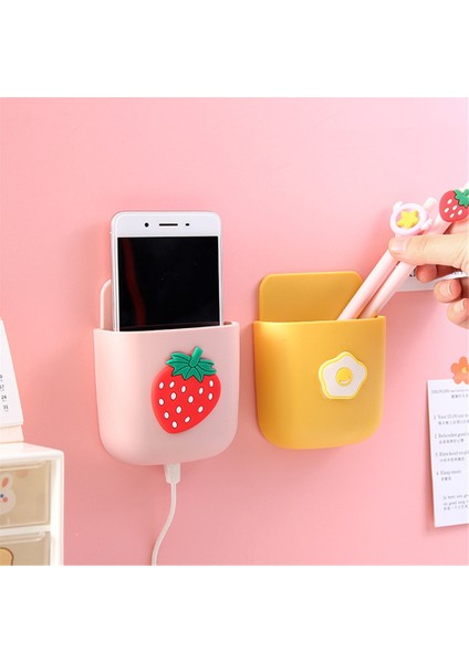 E Stili Karikatür Duvar Saklama Kutusu Yumruksuz Telefon Şarj Kutusu Kalemlik Masaüstü Düzenleyici Kawaii Kırtasiye Tutacağı Ofis Tedarikçiler (Yurt Dışından) modelleri