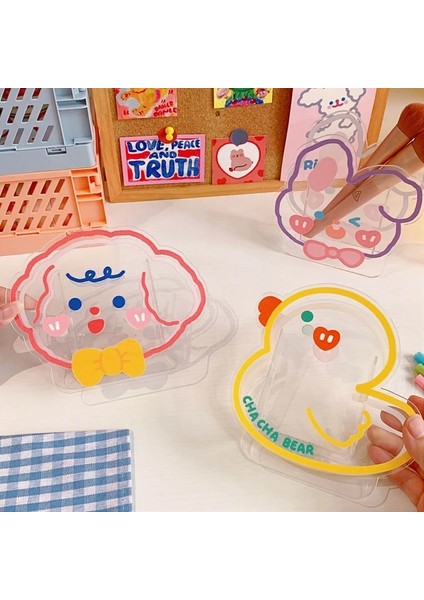 Bt2 Stili Kawaii Akrilik Kalem Kalemlik Masa Düzenleyici Karikatür Sevimli Ayı Tavşan Masaüstü Kozmetik Makyaj Saklama Kutusu Ofis Kırtasiye (Yurt Dışından) indirimleri