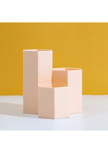 Pembe Tarzı Büyük Kapasiteli Masa Kalemlik Kalem Makyaj Saklama Kutusu Masaüstü Organizatör Standı Kılıf Okul Ofis Kırtasiye Kalemlik (Yurt Dışından)