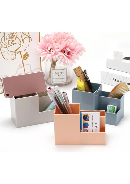 Pembe Tarzı Çok Fonksiyonlu Masaüstü Kalemlik Ofis Okul Saklama Kutusu Renkli Plastik Kutu Masa Kalemi Kalem Organizatör Cep Telefonu Braketi (Yurt Dışından) fiyatları