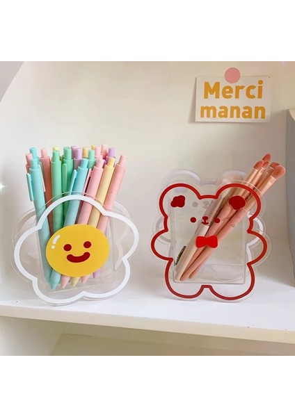 OSS22496MDT Stili Kawaii Karikatür Akrilik Kalemlik Masaüstü Organizatör Ins Şeffaf Tavşan Ayı Kaplan Ofis Kırtasiye Kozmetik Saklama Kutusu (Yurt Dışından) indirimleri