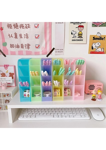 A4 Stili Yeni Kawaii Acıbadem Kurabiyesi Renk 4 Gird Masaüstü Organizatör Kalemlik Büyük Boy Masa Makyajları Kalem Saklama Kutusu Okul Kırtasiye (Yurt Dışından) modelleri