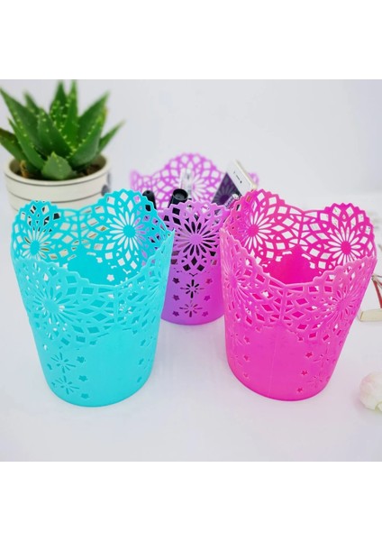 Yeşil Stil Metal Içi Boş Çiçek Kalem Kalem Pot Konteyner Organizatör Makyaj Fırçası Tutacağı Sevimli Kullanışlı ve Dayanıklı (Yurt Dışından) modelleri