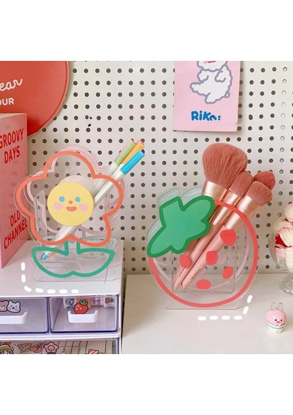 OSS20921BT3 Stili Kawaii Şeffaf Akrilik Kalemlik Masaüstü Organizatör Ins Yeni Moda Sevimli Ayı Tavşan Ofis Kırtasiye Kozmetik Saklama Kutusu (Yurt Dışından) indirimleri