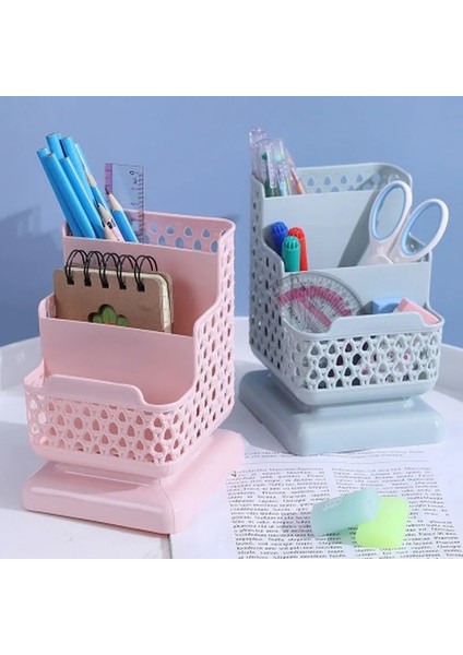 Pembe Stil Okul Kırtasiye Makyaj Organizatör Kozmetik Kırtasiye Plastik Organizatör Için Masaüstü Saklama Kutusu Konteyner Okul Ofis Tedarik (Yurt Dışından) modelleri