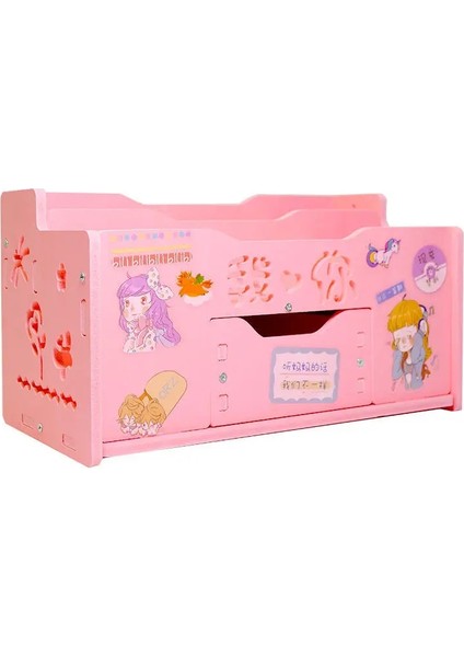 Pembe D Stili Çok Fonksiyonlu Kalemlik Yaratıcı Moda Kore Öğrenci Sevimli Çocuk Masaüstü Süsler Saklama Kutusu Ofis Organizatör Çekmece (Yurt Dışından)