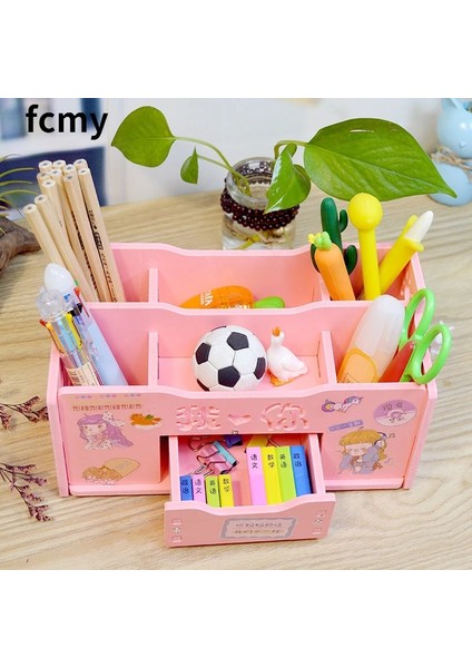 Pembe D Stili Çok Fonksiyonlu Kalemlik Yaratıcı Moda Kore Öğrenci Sevimli Çocuk Masaüstü Süsler Saklama Kutusu Ofis Organizatör Çekmece (Yurt Dışından) fırsatları
