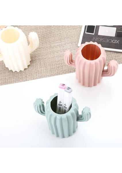 Açık Yeşil Tarzı Kalemlik Öğrenci Kırtasiye Masaüstü Kaktüs Masası Çok Işlevli Saklama Kutusu (Yurt Dışından) modelleri