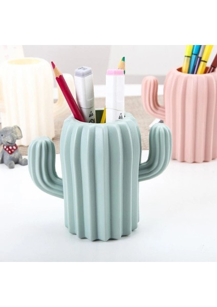 Açık Yeşil Tarzı Kalemlik Öğrenci Kırtasiye Masaüstü Kaktüs Masası Çok Işlevli Saklama Kutusu (Yurt Dışından) fırsatları