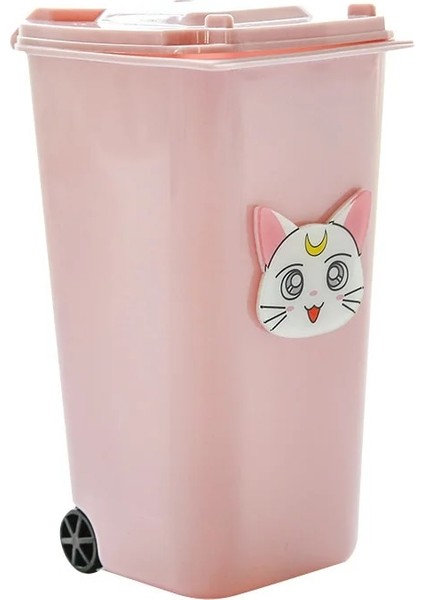 No.1 Tarzı Kawaii Çöp Tenekesi Pembe Kalemlik Masaüstü Organizatör Saklama Kutusu Büyük Kapasiteli Kalem Kutusu Okul Kırtasiye Ofis Aksesuarları (Yurt Dışından)