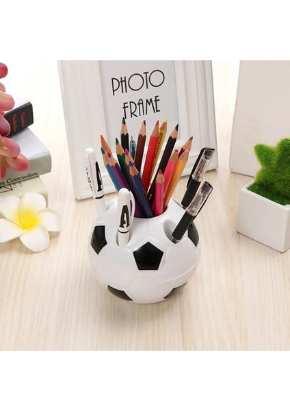Siyah Stil Sevimli Yaratıcı Futbol Kalemlik Plastik Dayanıklı Masaüstü Organizatör Konteyner Işlevli Kalem Depolama Raf Ofis Aksesuarları (Yurt Dışından) fırsatları