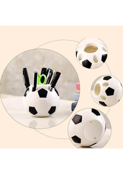Siyah Stil Sevimli Yaratıcı Futbol Kalemlik Plastik Dayanıklı Masaüstü Organizatör Konteyner Işlevli Kalem Depolama Raf Ofis Aksesuarları (Yurt Dışından) indirimleri