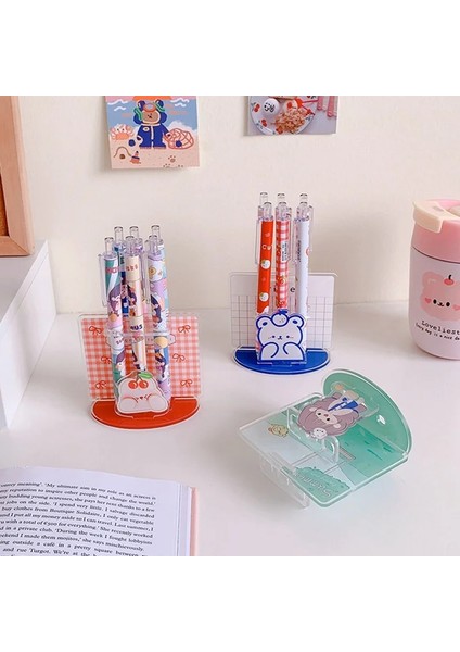 H08-DOSYA Klipleri Stili 2021 Kawaii Akrilik Kalemlik Yeni Yaratıcı Sevimli Ayı Kalem Konteyner Ofis Kırtasiye Depolama Rafı Masaüstü Organizatör (Yurt Dışından) fiyatları
