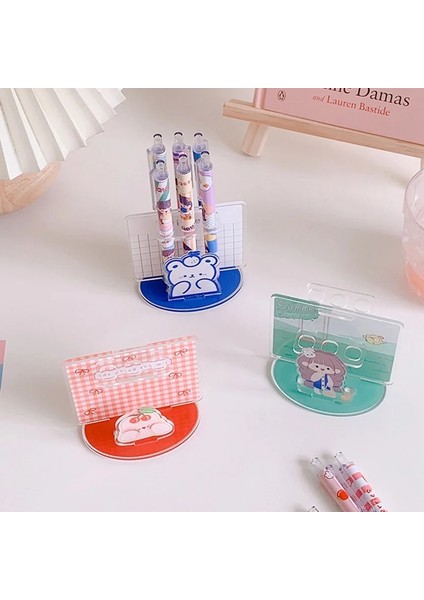 H08-DOSYA Klipleri Stili 2021 Kawaii Akrilik Kalemlik Yeni Yaratıcı Sevimli Ayı Kalem Konteyner Ofis Kırtasiye Depolama Rafı Masaüstü Organizatör (Yurt Dışından) modelleri