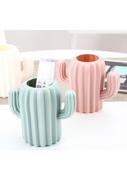 Pembe Tarzı Kaktüs Kalemlik Kırtasiye Masaüstü Organizatör Masa Kalemlik Saklama Kutusu Kalem Konteyner Fırça Pot Vazo Ofis Malzemeleri (Yurt Dışından) fiyatları