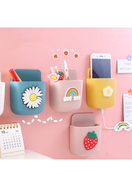 B Tarzı Karikatür Duvar Saklama Kutusu Yumruksuz Telefon Şarj Kutusu Kalemlik Masaüstü Düzenleyici Kawaii Kırtasiye Tutacağı Ofis Tedarikçiler (Yurt Dışından) indirimleri