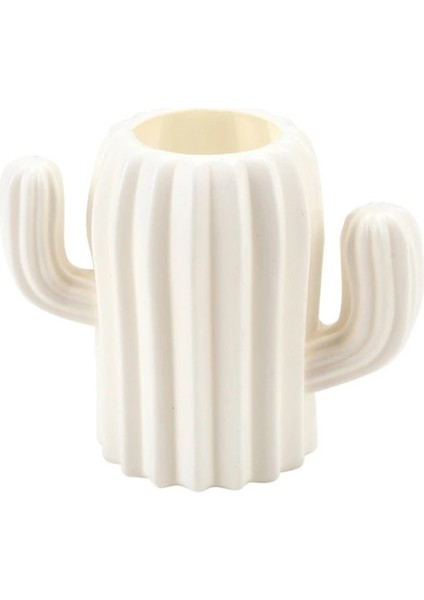 Beyaz Stil Kalemlik Öğrenci Kırtasiye Masaüstü Kaktüs Masası Çok Işlevli Saklama Kutusu Kalem Konteyner Fırça Pot Ofis Malzemeleri Kalemlik (Yurt Dışından)