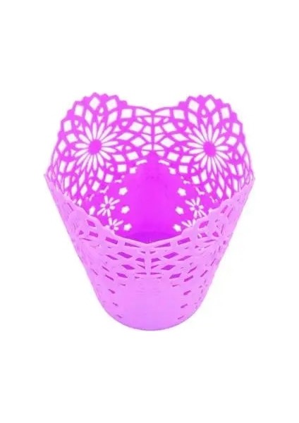 Mor Tarzı Metal Içi Boş Çiçek Kalem Kalem Pot Konteyner Organizatör Makyaj Fırçası Tutacağı Sevimli Kullanışlı ve Dayanıklı (Yurt Dışından)