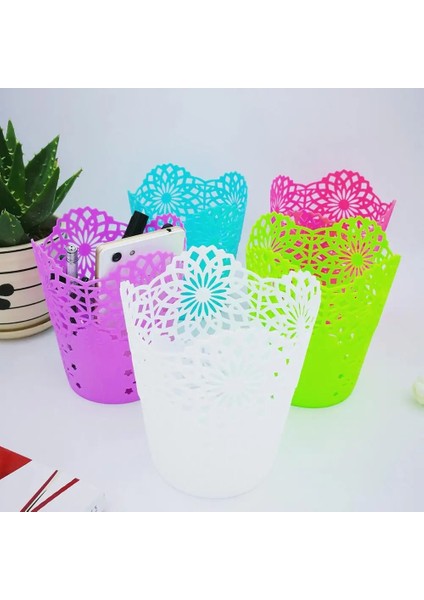 Mor Tarzı Metal Içi Boş Çiçek Kalem Kalem Pot Konteyner Organizatör Makyaj Fırçası Tutacağı Sevimli Kullanışlı ve Dayanıklı (Yurt Dışından) fiyatları