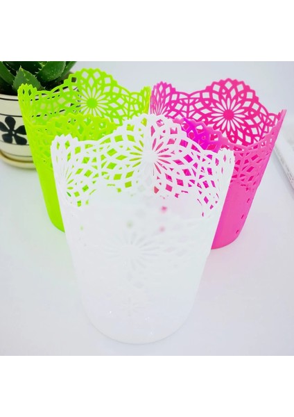 Mor Tarzı Metal Içi Boş Çiçek Kalem Kalem Pot Konteyner Organizatör Makyaj Fırçası Tutacağı Sevimli Kullanışlı ve Dayanıklı (Yurt Dışından) fırsatları