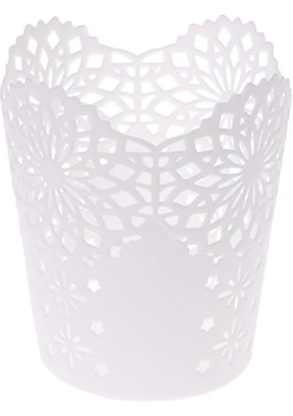 Beyaz Stil Hollow Çiçek Fırça Depolama Kalem Kalem Pot Tutucu Konteyner Masa Düzenleyici Ofis Masası Dekorasyon Hediye Purplewhite (Yurt Dışından) modelleri