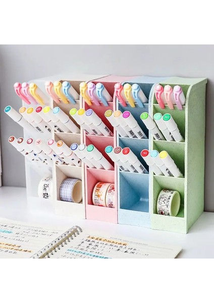 Mat Siyah Stil Iskandinav Kalemlik Ins Şeffaf Buzlu Kalem Kutusu Okul Masaüstü Saklama Kutusu Çok Fonksiyonlu Masa Kırtasiye Organizerorganizer (Yurt Dışından) fırsatları