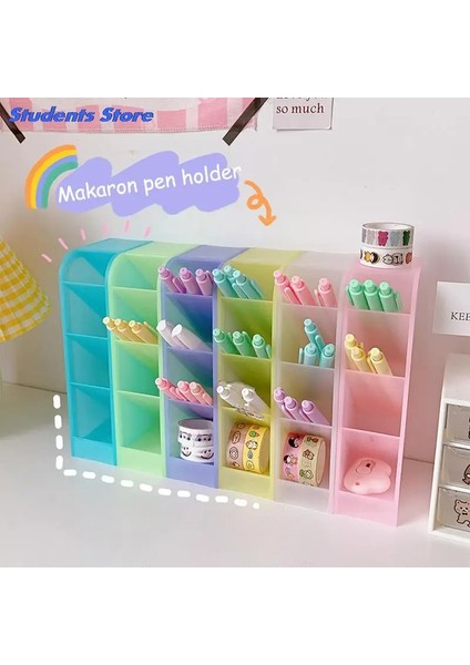 A6 Stili Yeni Kawaii Acıbadem Kurabiyesi Renk 4 Gird Masaüstü Organizatör Kalemlik Büyük Boy Masa Makyajları Kalem Saklama Kutusu Okul Kırtasiye (Yurt Dışından) fiyatları