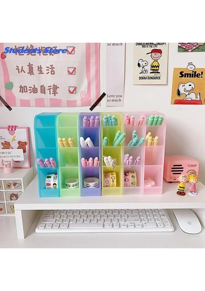 A6 Stili Yeni Kawaii Acıbadem Kurabiyesi Renk 4 Gird Masaüstü Organizatör Kalemlik Büyük Boy Masa Makyajları Kalem Saklama Kutusu Okul Kırtasiye (Yurt Dışından) modelleri