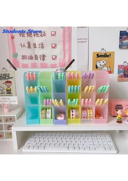 A6 Stili Yeni Kawaii Acıbadem Kurabiyesi Renk 4 Gird Masaüstü Organizatör Kalemlik Büyük Boy Masa Makyajları Kalem Saklama Kutusu Okul Kırtasiye (Yurt Dışından) indirimleri