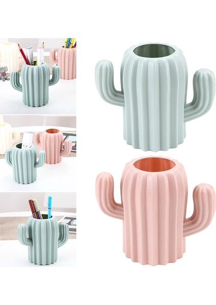 Beyaz Stil Kalemlik Öğrenci Kırtasiye Masaüstü Kaktüs Masası Çok Işlevli Saklama Kutusu Kalem Konteyner Fırça Pot Ofis Malzemeleri Kalemlik (Yurt Dışından) fırsatları