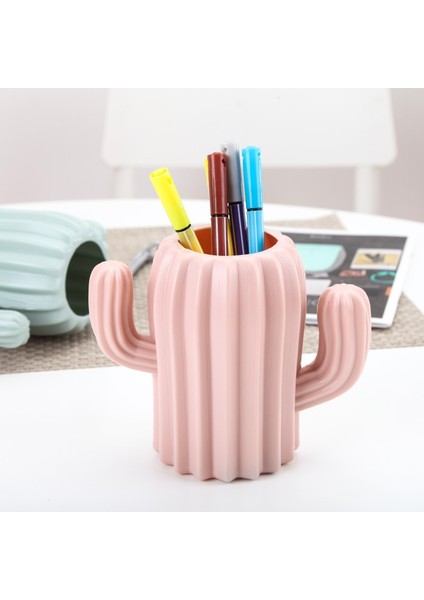 Beyaz Stil Kalemlik Öğrenci Kırtasiye Masaüstü Kaktüs Masası Çok Işlevli Saklama Kutusu Kalem Konteyner Fırça Pot Ofis Malzemeleri Kalemlik (Yurt Dışından) indirimleri