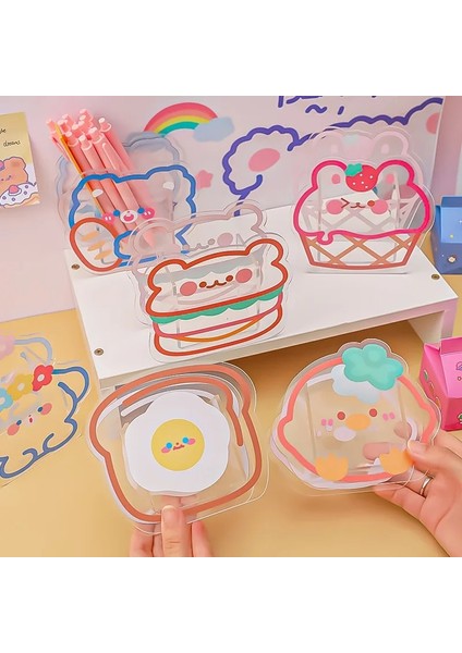 No.4 Tarzı Kawaii Masa Düzenleyici Akrilik Kalemlik Masaüstü Organizatör Sevimli Ayı Tavşan Ofis Kırtasiye Kozmetik Saklama Kutusu Coaster Klipleri (Yurt Dışından) fırsatları