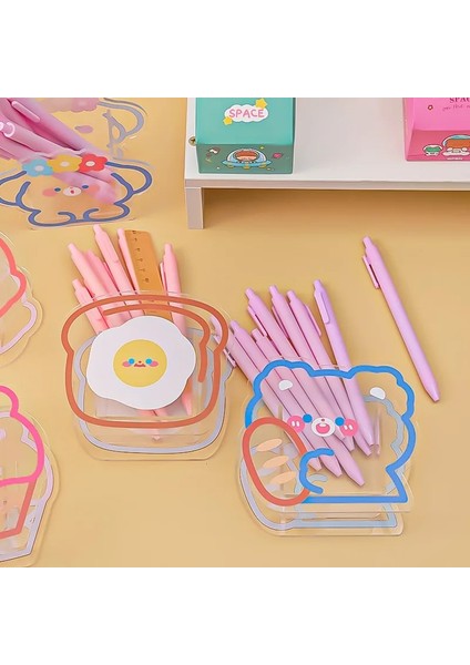 No.4 Tarzı Kawaii Masa Düzenleyici Akrilik Kalemlik Masaüstü Organizatör Sevimli Ayı Tavşan Ofis Kırtasiye Kozmetik Saklama Kutusu Coaster Klipleri (Yurt Dışından) indirimleri