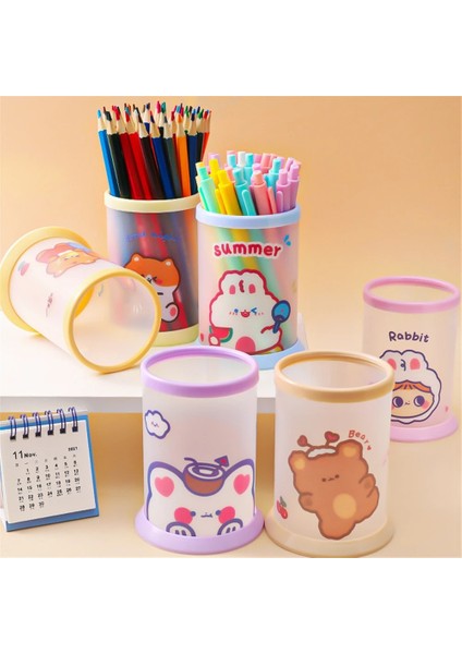 D Stili 1 Adet Kawaii Karikatür Yuvarlak Katlanır Kalemlik Dıy Masaüstü Depolama Kırtasiye Masası Kalem Standı Organizatör Tutucu Okul Malzemeleri (Yurt Dışından) modelleri