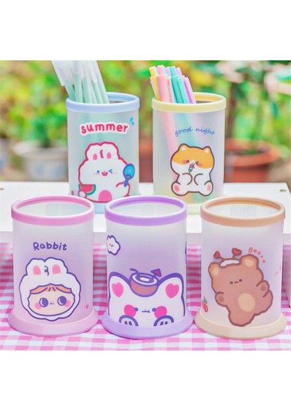 D Stili 1 Adet Kawaii Karikatür Yuvarlak Katlanır Kalemlik Dıy Masaüstü Depolama Kırtasiye Masası Kalem Standı Organizatör Tutucu Okul Malzemeleri (Yurt Dışından) indirimleri