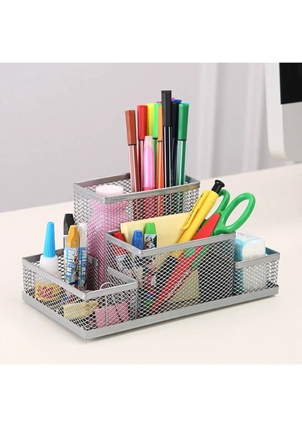 Gümüş Tarzı 1 Adet Moda Çok Fonksiyonlu Ofis Kırtasiye Masa Organizatör Örgü Koleksiyonu Kalemlik Organizatör Kutusu Doğum Günü Hediyesi Için (Yurt Dışından) modelleri