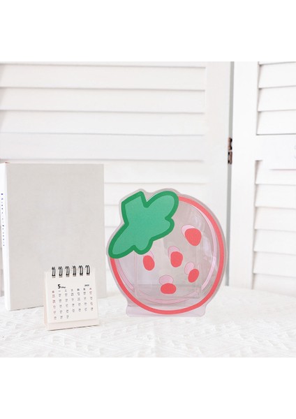 Çilek Tarzı Kawaii Masa Düzenleyici Akrilik Kalemlik Standı Masaüstü Organizatör Masa Kalem Bardak Pot Ofis Kırtasiye Kozmetik Saklama Kutusu (Yurt Dışından)