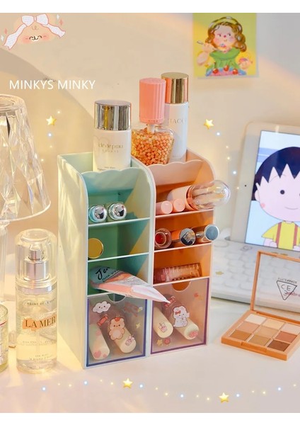 Şeffaf Çekmece Stili Mınkys Kawaii Çekmece Kalemlik Masaüstü Organizatör Büyük Kapasiteli Kalem Kutusu Dıy Sticker Yaratıcı Okul Kırtasiye ile (Yurt Dışından) fırsatları