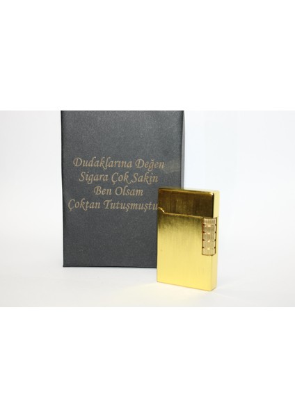 Kişiye Özel Dupont Tarz Çelik Gövde Çakmak (Gold)