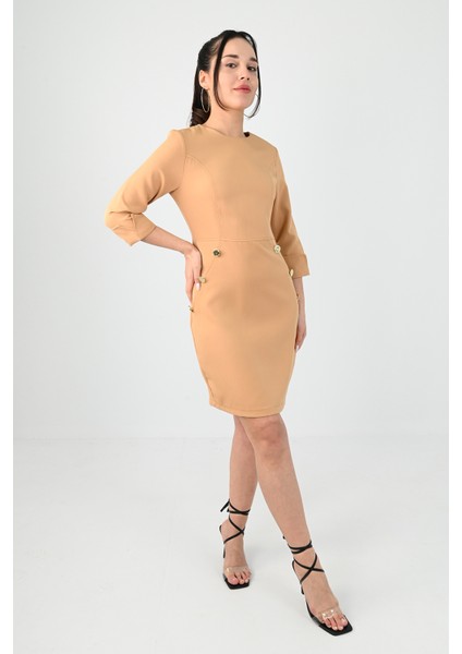 Kadın Düğme Detaylı Elbise 5202-24