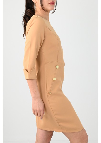 Kadın Düğme Detaylı Elbise 5202-24 fiyatları