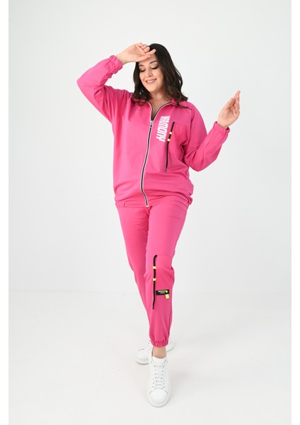 Kadın Büyük Beden Harmony Baskı Detaylı Eşofman Takımı 8079-24