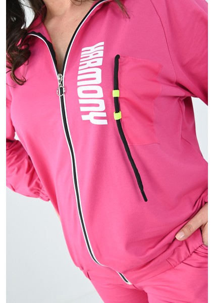 Kadın Büyük Beden Harmony Baskı Detaylı Eşofman Takımı 8079-24 modelleri