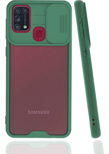 Samsung Galaxy M31 Kılıf Platin Kamera Koruma Silikon - Yeşil 327107