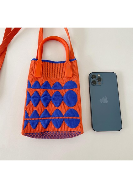 Bahar Sevimli Mini Geometrik Kontrast Renkli Cep Telefonu Çantası Öğrenci Tüm Maç El Çantası Askılı Çanta Nokta (Yurt Dışından)