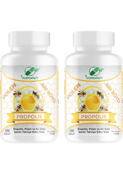 Propolis Polen Arı Sütü 2 Adet 100 Tablet