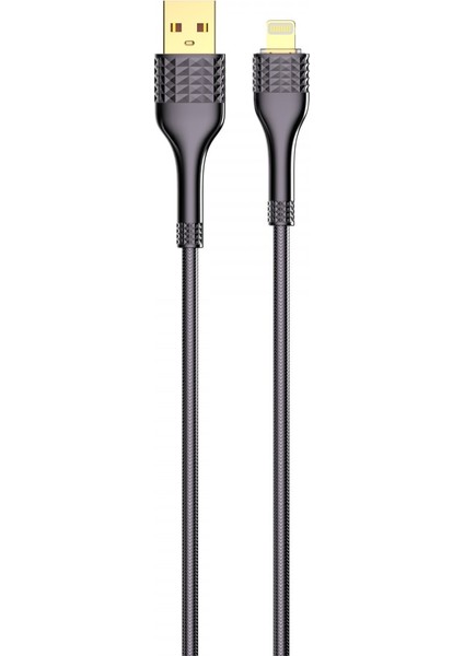 Ldnıo Hızlı Şarj Kablosu 2m Lightning Gri LS652