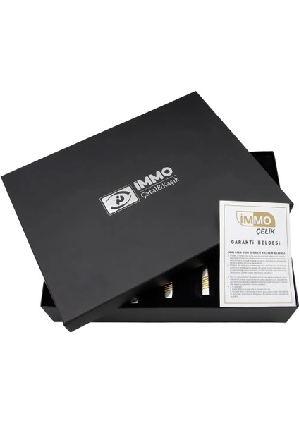 Immo HOME36 Parça Venüs 24 Ayar Altın Kaplama Çatal Kaşık Bıçak Seti