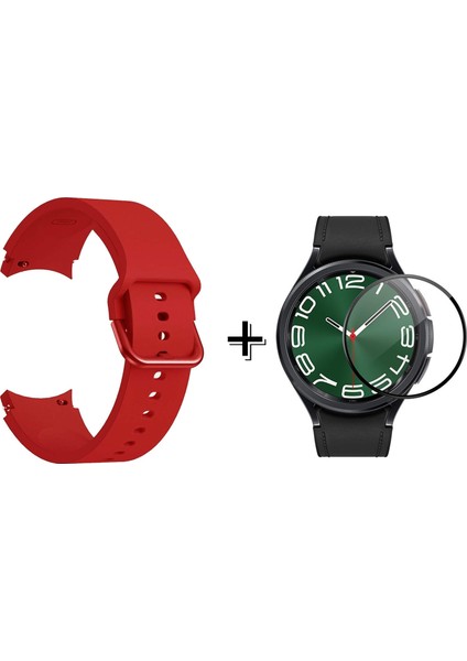 Samsung Galaxy Watch 6 Classic 43MM Için Silikon Kordon Kayış + Ekran Koruma Filmi - FC163