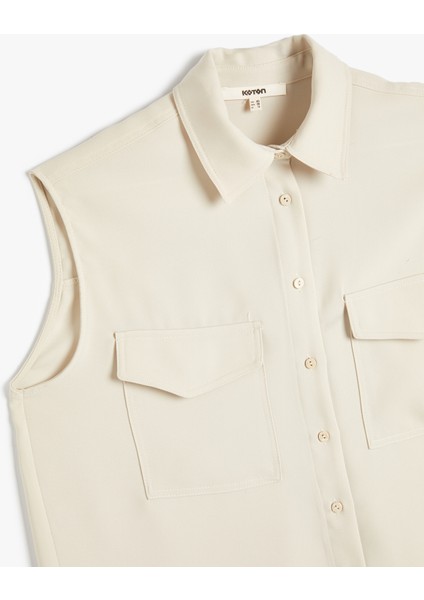 Cepli Gömlek Düğmeli Kolsuz Klasik Yaka modelleri